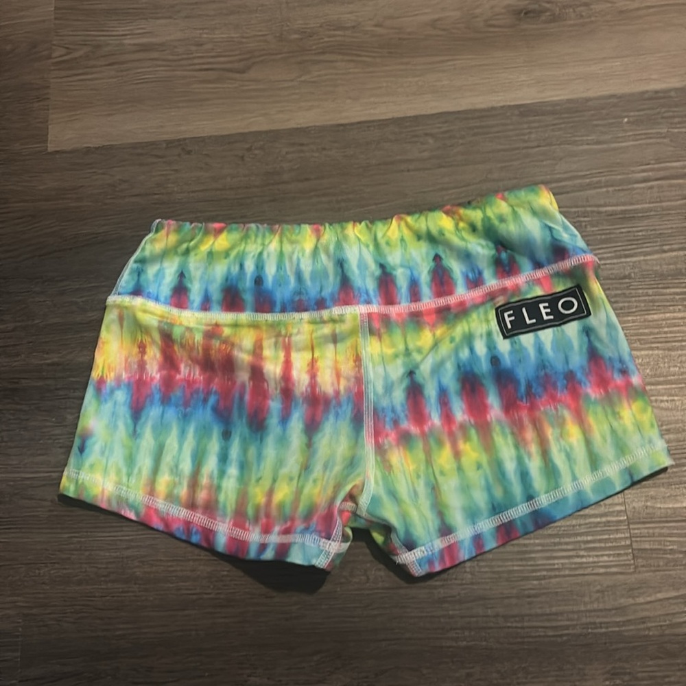 Fleo Multicolor Tie-Dye Athletic Shorts - sz S